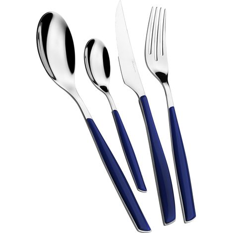 Set posate 24 pezzi in scatola regalo con finestra Glamour Blu Notte Tinta unita Bugatti (1/5)