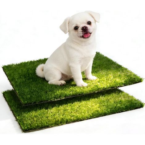 Lot de 2 toilettes réutilisables pour chien - Pour la maison, la pelouse, l'entraînement des petits chiens (36,5 x 46 cm) (1/5)