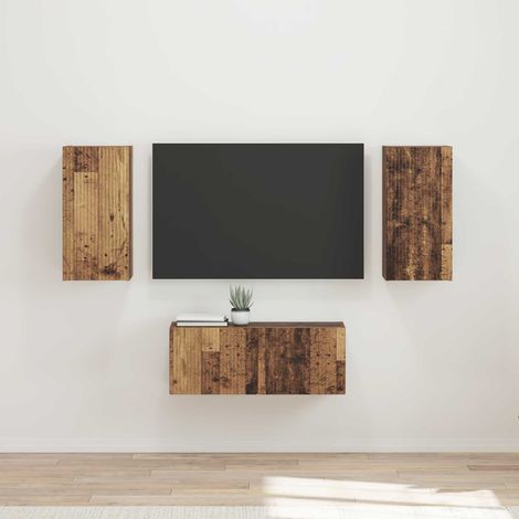 TV-Schrankset Wandmontiert 6 pcs Altholz Holzwerkstoff
