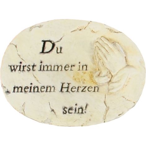 Grab-Spruchstein mit Aufschrift oval Grabschmuck Gedenkstein Grabdekoration - Im Herzen sein (1/2)
