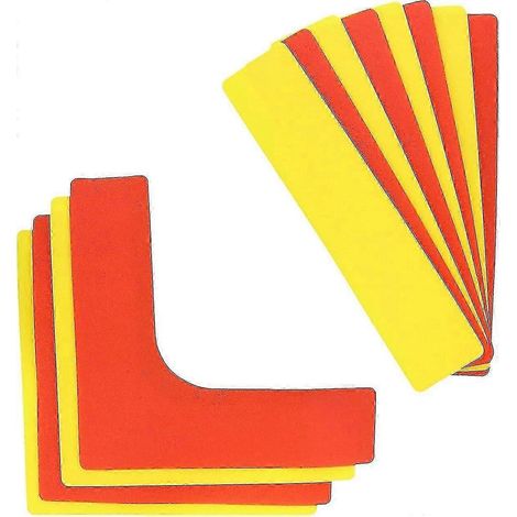 Lot de 12 marqueurs de lignes pour terrain de tennis, de pickleball et d'entraînement de basketball pour enfants, rouge et jaune. (1/5)