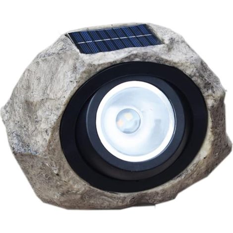Lampe Solaire Solaire Pierre Lampe Led Solaire Résine Lampe Pelouse Lampe Roche Projecteur Étanche Simulation Pierre Lampe Extérieur Jardin 20 17 13 cm Gris Blanc (1/2)