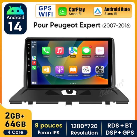 9 pouces Carplay Autoradio pour Peugeot Expert 2007-2016 Android 2+64GB JUNSUN