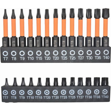 lot combinaison BST-129 en forme d'étoile torx tournevis électrique jeu de forets 26 pièces 129 Noir (1/5)