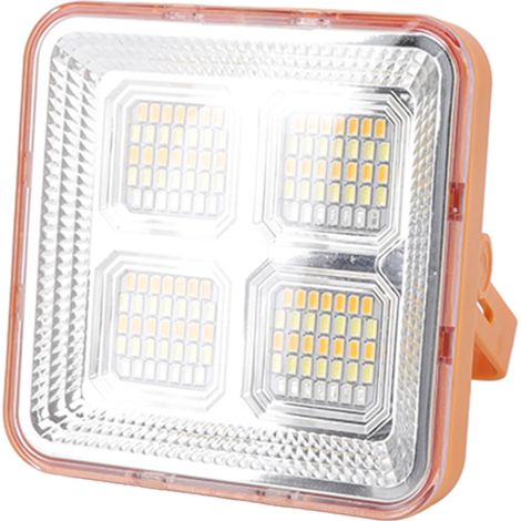 Lampe solaire LED portable magnétique de travail, jaune, idéale pour le camping et l'éclairage d'urgence en extérieur. (1/5)