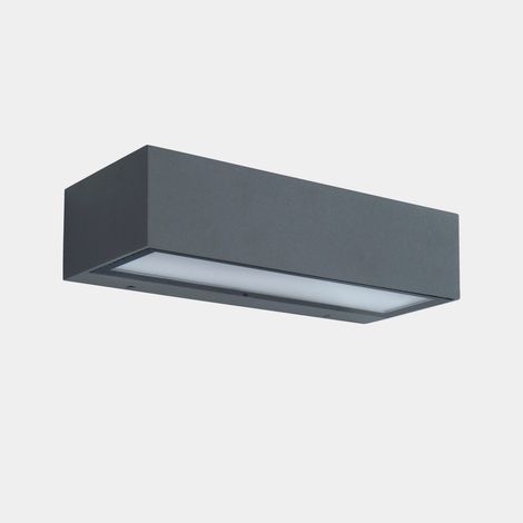 LEDS C4 Nemesis Applique murale extérieure à éclairage haut et bas, grise, LED teintée 8,8 W, température de couleur 2700-3200-4000 K, IP65, interrupteur marche/arrêt