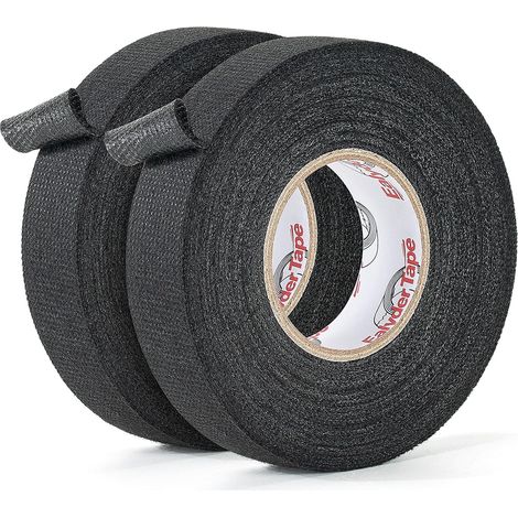 Lot de 2 Rouleaux Ruban de Câblage Automobile 19 mm x 17 m, Ruban adhésif en Tissu Pet Non tissé pour Faisceaux de câbles - Ruban adhésif en Cotonf (1/5)