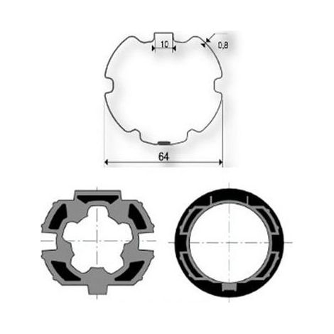 Adaptations moteur Somfy - Axe ZF Ø64mm 9410400 - pour Moteur Ø50mm