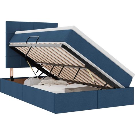 Maison Exclusive - Letto con contenitore e materasso Blu 120 x 190 cm Tessuto