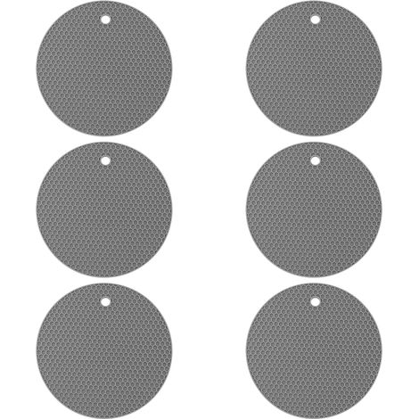 Dessous de verre en silicone pour boissons – antidérapants, antiadhésifs, restent en place, plateau profond – évitent d'endommager les meubles et les plateaux de table (gris) (1/5)