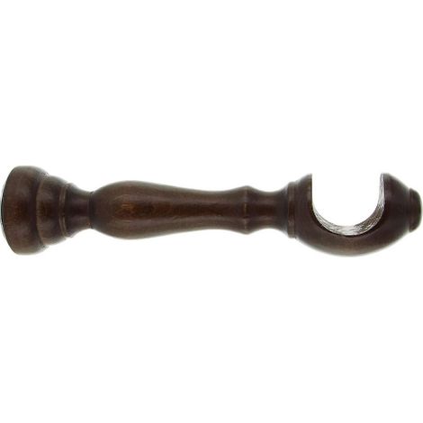 Paire de supports pour tringles A rideaux en bois de noyer foncA 35 mm 25cm du mur
