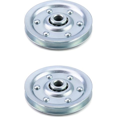 2 Pcs Universel Roulement Poulie, Poulie de Câble en Acier en Forme de V pour Porte de Garage Gym Équipement