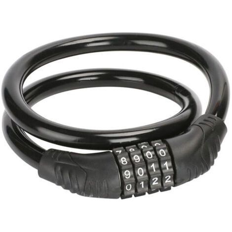 Four-digit coded bicycle lock, portable mountain bike anti-theft lock, for bicycle, electric scooter, bicycle, towing trailer (1/5)