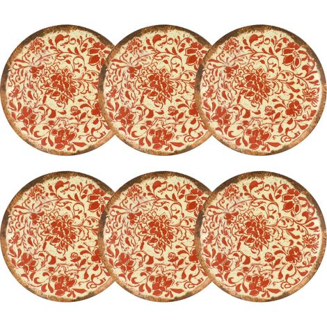 Lot de 6 assiettes à dessert 20cm en porcelaine, PALAZZO (1/4)
