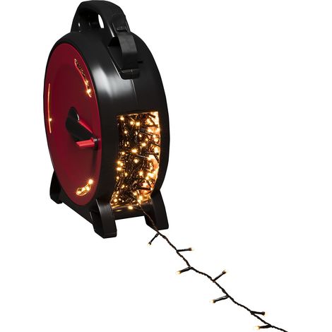 Guirlande lumineuse à micro-LED avec enrouleur de câble, 800 diodes de couleur ambre, 30 V, extérieur (IP44), Câble souple noir (1/5)