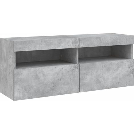 Mobile TV multimediale scaffale TV credenza TV sala da pranzo soggiorno camera da letto montaggio a parete con luci LED 100 x 30 x 40 cm grigio 020027836