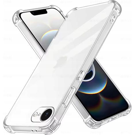 Funda antichoque para iPhone 16e, parte trasera transparente + cristal templado. (1/5)