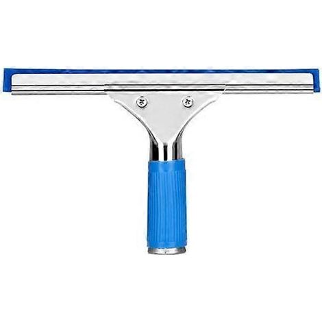 Raclette à vitres professionnelle avec lèvre en caoutchouc, manche long, pour salle de bain et douche, outil de nettoyage des vitres, bleue, 30 cm