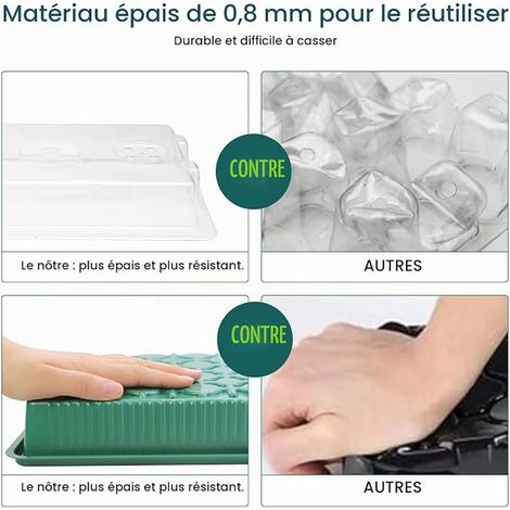 Seedling Tray, Set of Seedling Trays Cells Mini Greenhouse Plant Germination Trays with Transparent Lids/Adjustable Window, for Plants Seeds Greenhouse Germination (1/3)