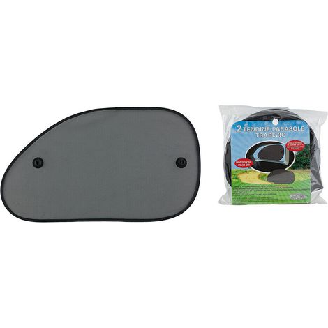 Tende parasole laterali per auto a trapezio pieghevole a molla nere 65x38 cm x 2pz (1/2)