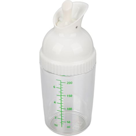 Shaker à vinaigrette 200 ml sans BPA, anti-fuite, avec couvercle, blanc (1/5)