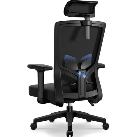 Bürostühle & Chefsessel - Ergonomischer Bürostuhl - 90° bis 130° verstellbar - Verstellbare Kopfstütze, Lendenstütze und Armlehnen (1/5)