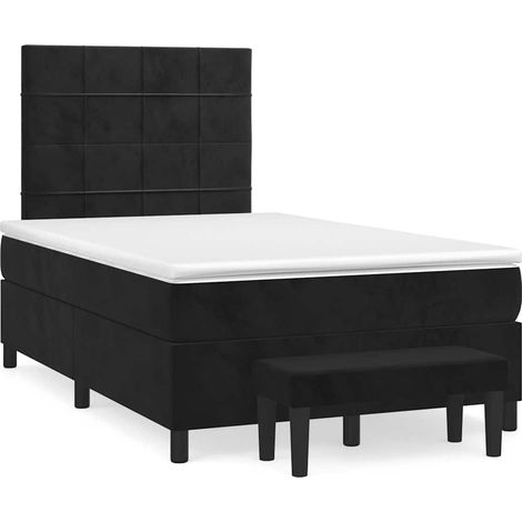 Boxspringbett mit Matratze Schwarz 120x190 cm Samt (1/5)