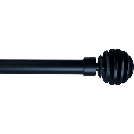 Secodir – Tringle à rideau extensible 110-210 cm – Supports réglables 9-14 cm – Acier haute qualité – Embouts décoratifs modernes 6.5 cm