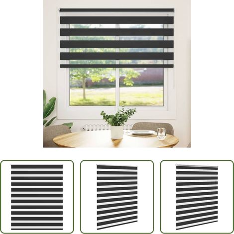 vidaXL Stoffrollo -  Zebra-Rollo 140,9 x 175 cm, Stoffbreite 136,7 cm, schwarz (1/5)