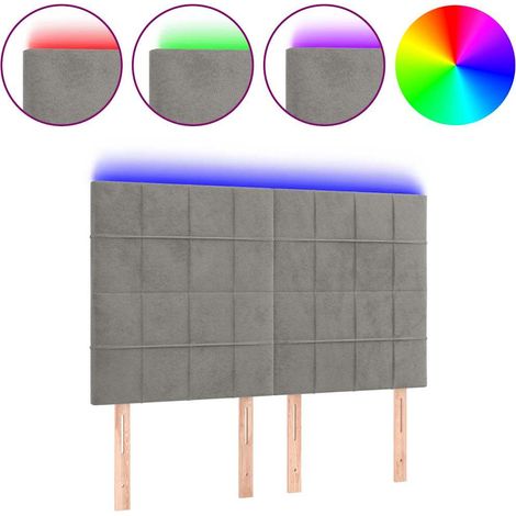 Maison Exclusive - Cabecero con luces LED terciopelo gris claro 1 (1/5)