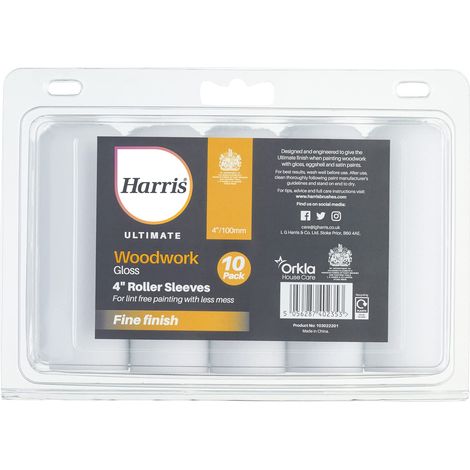 Harris Ultimate Woodwork - Manicotti per rullo lucidi, confezione da 10, 10,2 cm