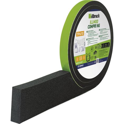 Illbruck Fugendichtband TP610 illmod compri NG Fensterdichtband für 15mm Fugentiefe, Fugenbreite 3-4mm, 7 Meter, anthrazit