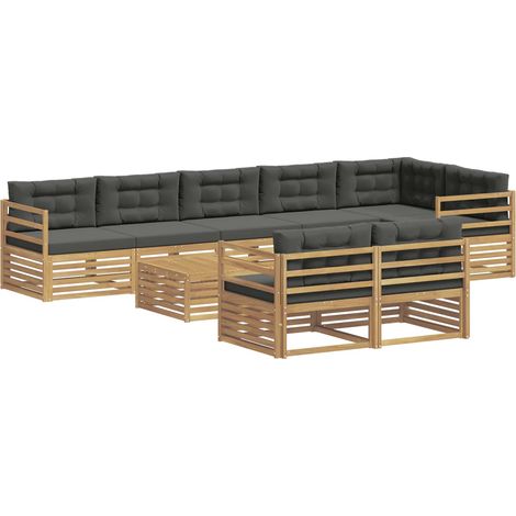 Outdoor Sofa Set with Cushion 9 pcs White and Anthracite vidaXL (1/5)