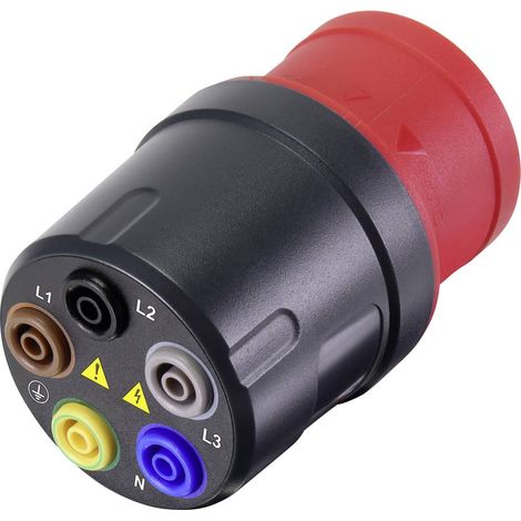 VOLTCRAFT VMA-3L 16 Adattatore per misurazioni Spina CEE 16 A 5 poli - Presa 4 mm Grigio scuro, Rosso (1/5)