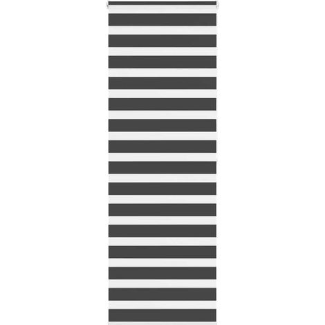 Doppelrollo Schwarz 70x200 cm Stoffbreite 65,9 cm Polyester