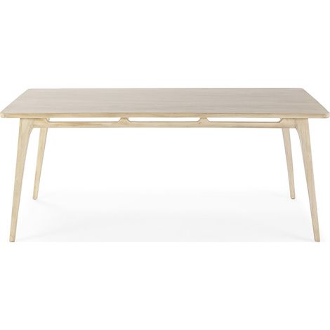 Table à manger en bois blanc voilé - blanc voilé (1/4)