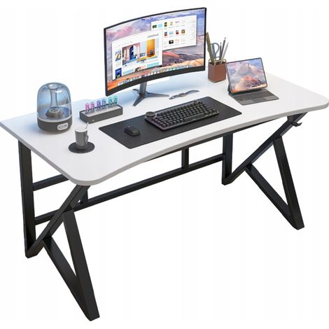 Weißer, moderner Gaming-Computertisch für Gamer, Loft, groß, 120 cm