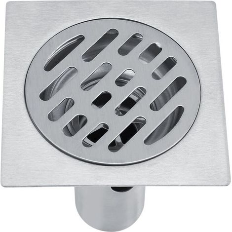 Stainless Steel Square Shower Drain, Bathroom Square Odor-Resistant Floor Drain, 4 x 4 Inch Wide Gauge