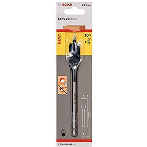 1x Mèche plate Self Cut Speed (Bois, avec queue six pans 1/4" Ø 17 mm Longueur 152 mm, Accessoire Perceuse à percussion) (1/4)