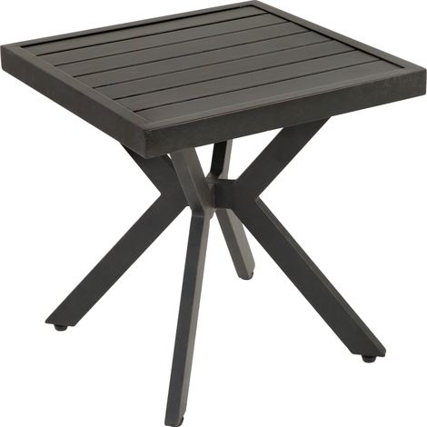 Table d'appoint carrée en aluminium pour extérieur, brun foncé, 45x45x47 cm (1/5)