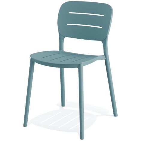 Chaise empilable en polypropylène Bleu 53x46x79cm (Lot de 4) - Feros (1/4)