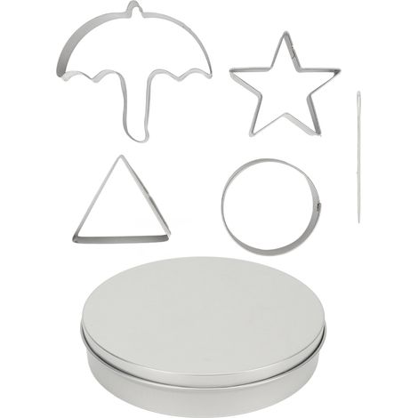 6Pcs Korean Sugar Candy Making Tools Stainless Steel Cookie Cutters Set Biscuit Mold for Christmas Party (1/5)