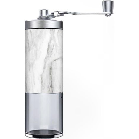 Moulin à café manuel avec meules céramique, poignée en acier inoxydable, broyeur à main pour camping et usage domestique, compact et durable. (1/5)