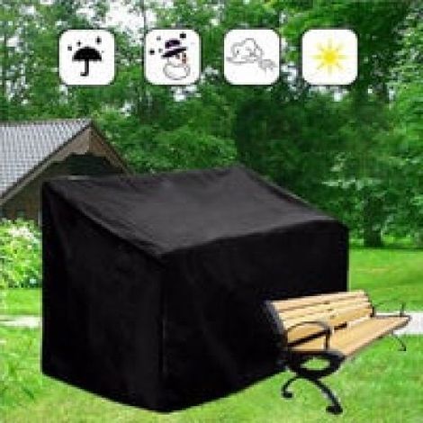 Housse de protection imperméable et anti-poussière pour banc de jardin, terrasse ou fauteuil inclinable, 3 places, 163 x 66 x 89/69 cm (1/5)