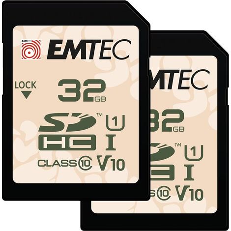Emtec SDHC 32GB UHS-I U1 V10 para exteriores (2 unidades) (1/2)