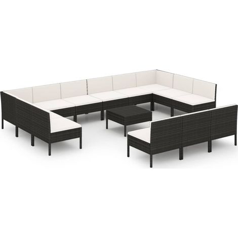14 PCS Garden Lounge Set con cojín de pozo de terciopelo (1/5)