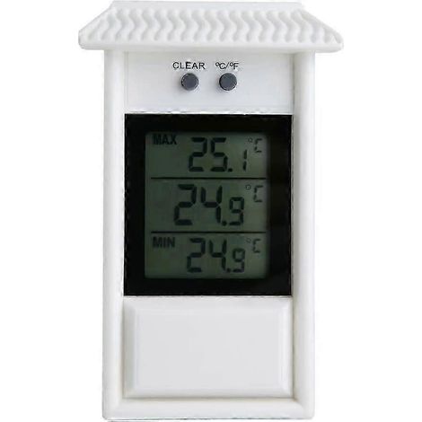 Thermomètre numérique résistant aux intempéries, mesure précise, blanc. (1/5)
