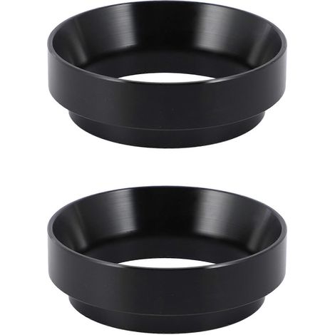 Set aus 2 intelligenten 58-mm-Dosierringen aus Edelstahl für gemahlenen Kaffee, Barista-Werkzeug für Espresso, Tamper und Trichter. (1/5)