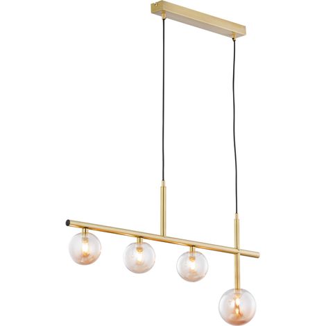 Lampada a sospensione NEPTUN ottone sfere ambra 4xG9 (1/2)