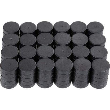Lot de 100 aimants industriels puissants en céramique - Disques magnétiques ronds de 18 mm (11/16 pouce) pour réfrigérateur, boutons, tasses, bricolage, projets scientifiques et activités scolaires. (1/5)
